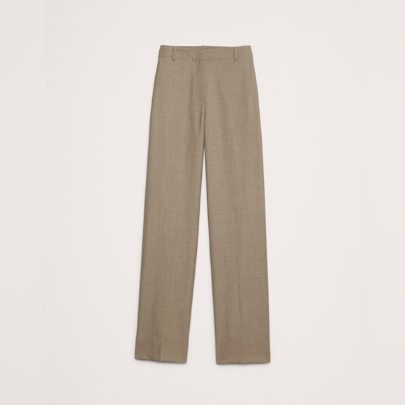 Banana Republic High-Rise Modern Straight Lightweight Wool Flannel Pants - Picture 2 of 8